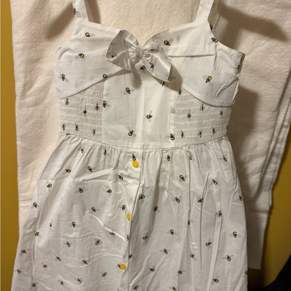 American Girl White Dress with Bee Pattern NWOT